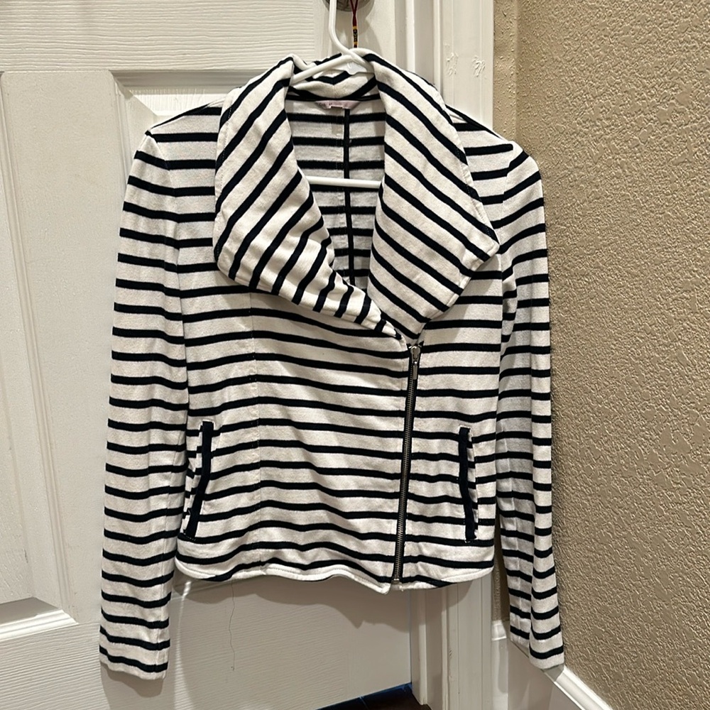 Gap - Knit Moto Jacket Navy Stripe Size XS